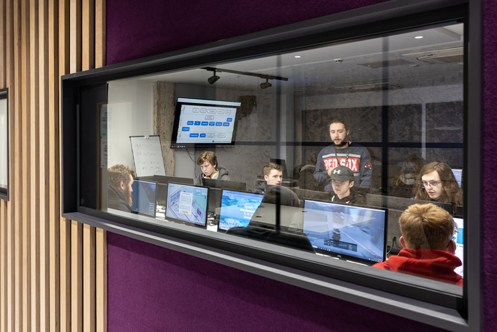 A class of game development students at dBs Manchester