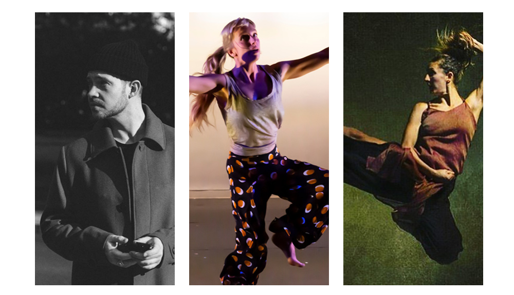 A collage of collaborators on Footwork in Flow - Pictured left to right, Drew Shears, Jess Murray and Suzie West