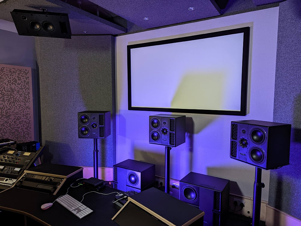 A wide shot of the Dolby Atmos suite at dBs Bristol copy