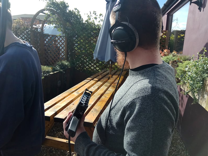 Aaron Kennedy recording on location