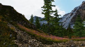 A screenshot from the 3D game world Alden Beckett created for his lockdown stress project