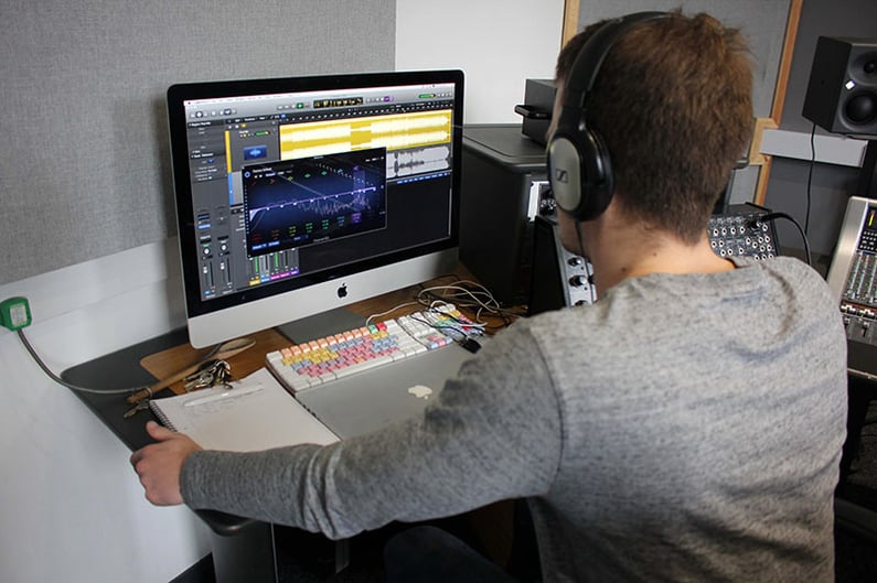 Dan Wack mastering music in the studio at dBs Plymouth