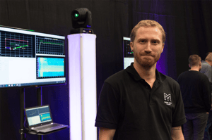 dBs graduate Simon Purse at a Martin Audio exhibition