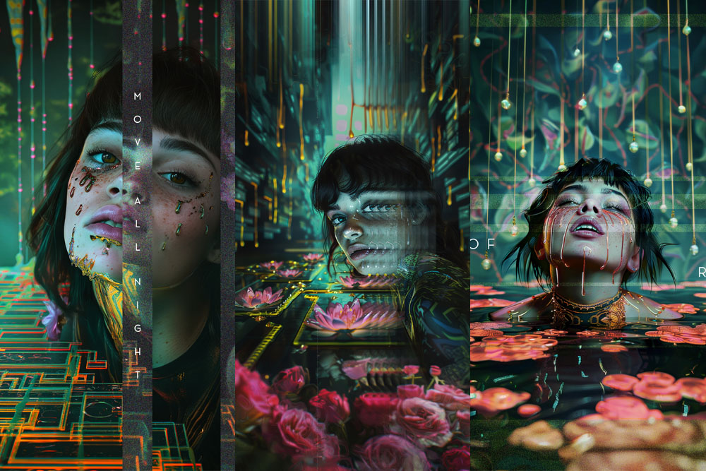 Emerald Lotus - Move All Night single artwork collage
