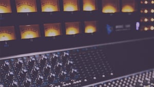 A closeup image of our API 1608 console at dBs Bristol