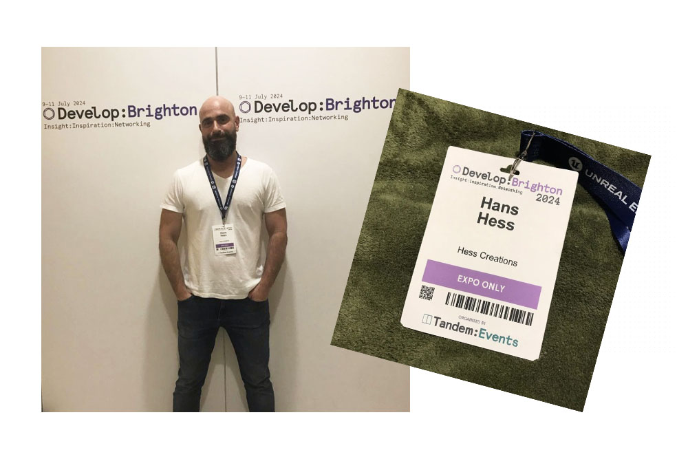 Hans at Develop Brighton with his conference pass