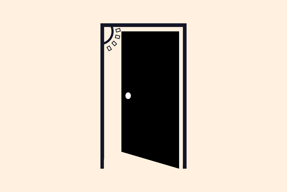 An illustration of an open door