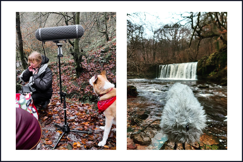 Natalia Mamcarczyk recording the sounds of nature (wborder)