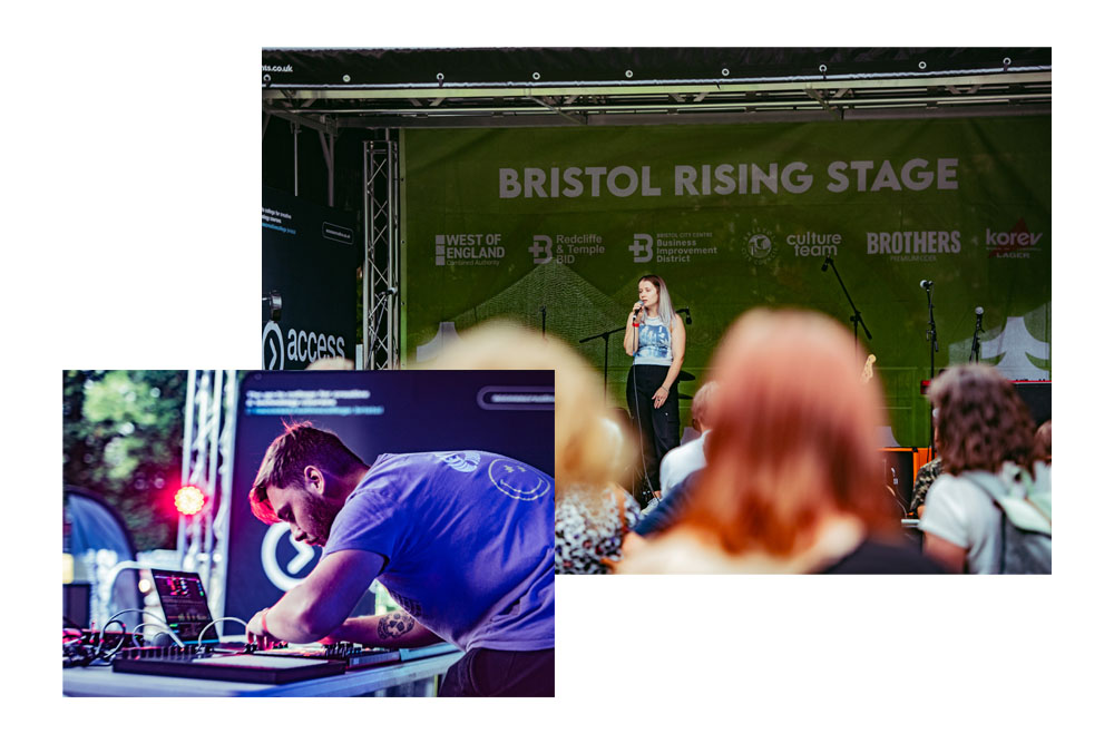 James Huxley (Senshun) and Liv Charley performing live at Bristol Harbour Festival 2024