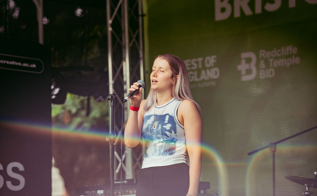 Olivia Charley performing live at Bristol Harbour Festival 2024