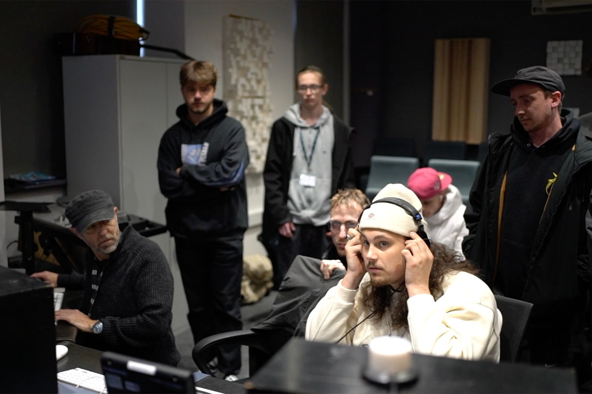 Pete Day leading a recording workshop in the Neve Suite