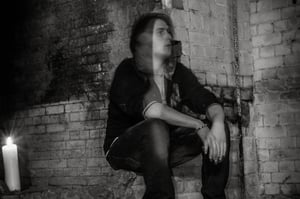 A black and white picture of Rewan Leach