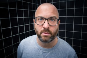 A close-up press shot of Red Rack'em