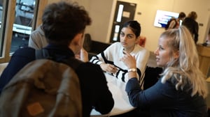 A group of students chatting