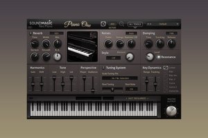 A screenshot of the Sound Magic Piano One user interface