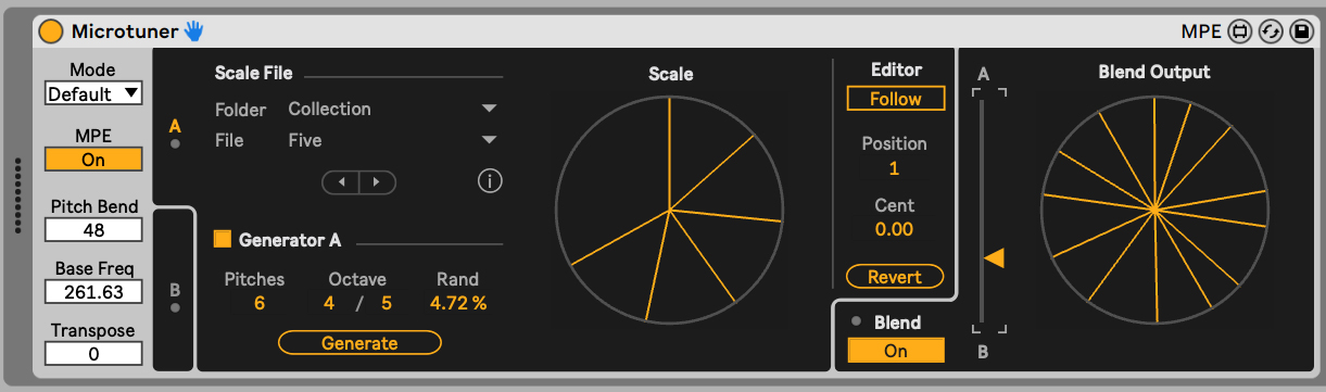 User interface for Ableton Microtuner